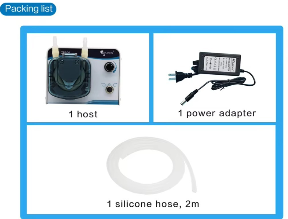 ZP300 Low Volume Small Peristaltic Pump Speed Control Water Dosing Pump Max 450ml/min