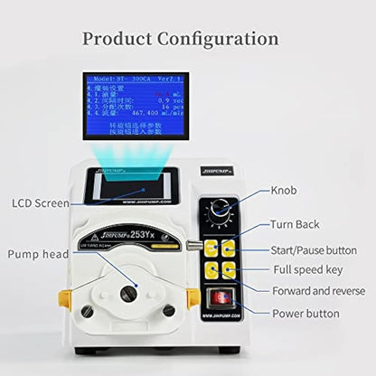 BT-600CA Industrial Peristaltic Pump High Flow Variable Speed Metering Pump Stepper Motor LCD Display AC110V-220V