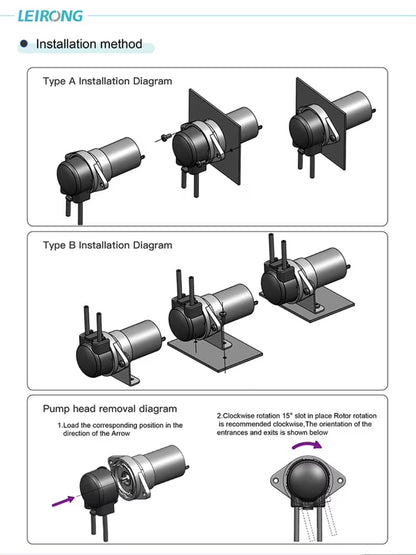 12V24V Small Gear Peristaltic Pump Brush Motor Laboratory Circulation Small Flow Pump Head