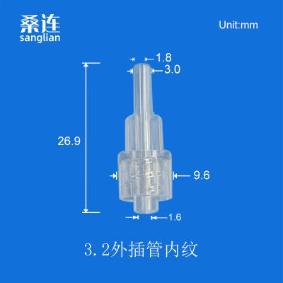 Male /Female Luer Lock Connector for Flexible Tube, PC