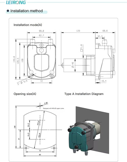 LP8000 Food Grade Peristaltic Pump, Transparent Head, High Flow, Low Noise, Quick Tube Change