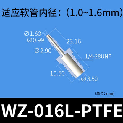 Conectores de púas con rosca macho RZ, paquete de 30, accesorios para tubos, plástico, M8/M10, PP, PTFE, grado alimenticio