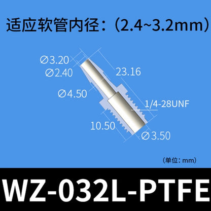 Conectores de púas con rosca macho RZ, paquete de 30, accesorios para tubos, plástico, M8/M10, PP, PTFE, grado alimenticio