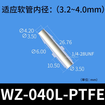 Conectores de púas con rosca macho RZ, paquete de 30, accesorios para tubos, plástico, M8/M10, PP, PTFE, grado alimenticio