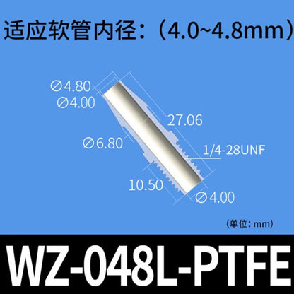 Conectores de púas con rosca macho RZ, paquete de 30, accesorios para tubos, plástico, M8/M10, PP, PTFE, grado alimenticio