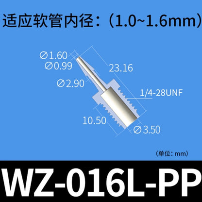 Conectores de púas con rosca macho RZ, paquete de 30, accesorios para tubos, plástico, M8/M10, PP, PTFE, grado alimenticio