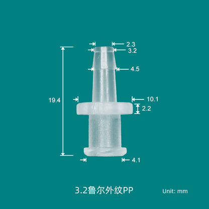 Medical Male /Female Luer Lock To Barb Connectors，PP High Temperature and UV Resistance Produced in Clean Workshop