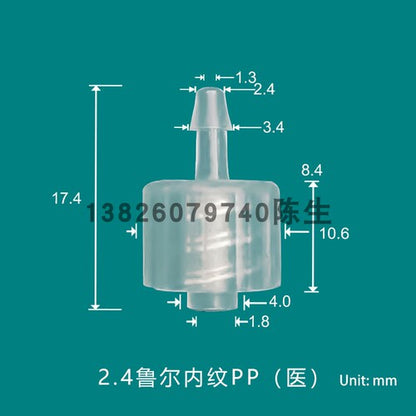 Medical Male /Female Luer Lock To Barb Connectors，PP High Temperature and UV Resistance Produced in Clean Workshop