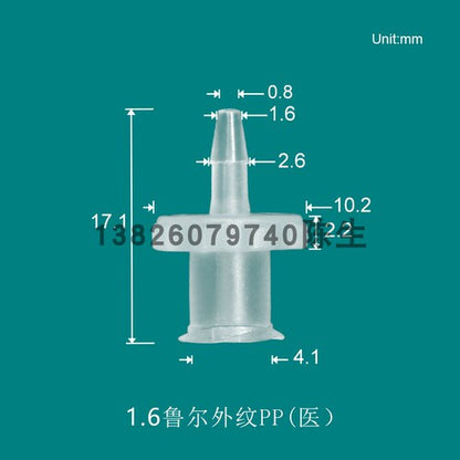 Medical Male /Female Luer Lock To Barb Connectors，PP High Temperature and UV Resistance Produced in Clean Workshop