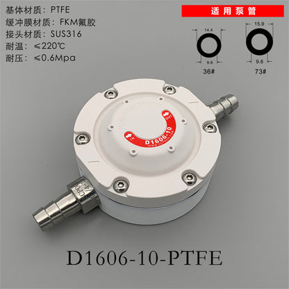 D1606-10 Amortiguador de rectificación de tres alas Bomba dosificadora peristáltica Amortiguador de pulso de líquido Ajuste de tubería de bomba 36# 73# 