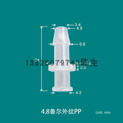 Medical Male /Female Luer Lock To Barb Connectors，PP High Temperature and UV Resistance Produced in Clean Workshop