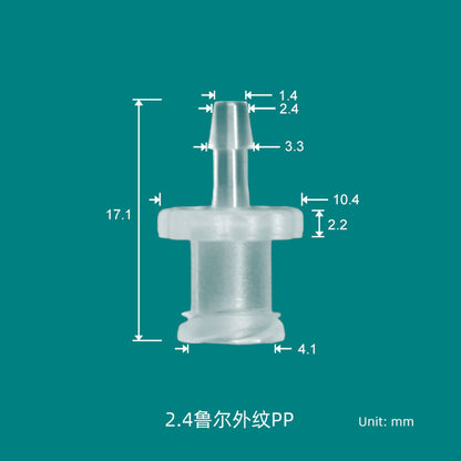 Medical Male /Female Luer Lock To Barb Connectors，PP High Temperature and UV Resistance Produced in Clean Workshop