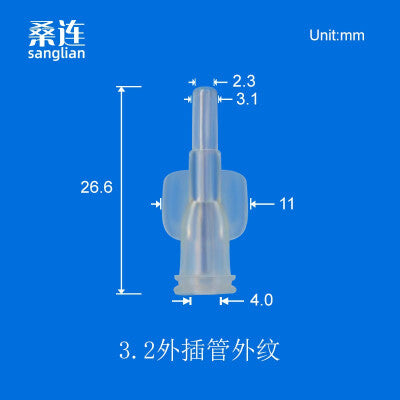 Male /Female Luer Lock Connector for Flexible Tube, PC