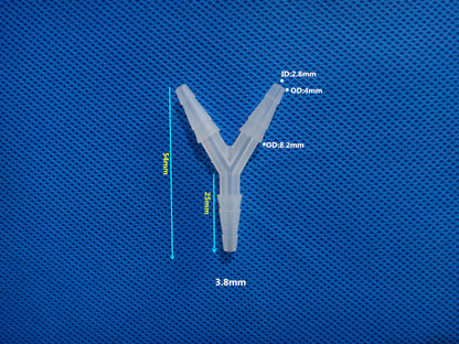 Plastic Y Barbed Fittings Three Way Tube Connectors 1/16 To 1/2 Food Grade