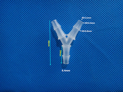 Plastic Y Barbed Fittings Three Way Tube Connectors 1/16 To 1/2 Food Grade