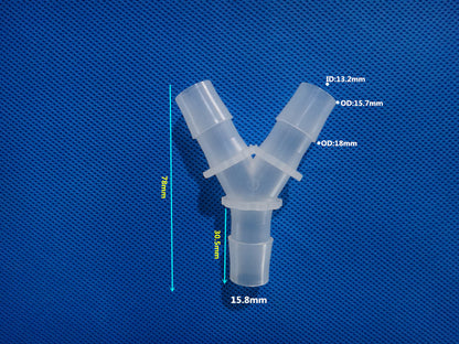 Plastic Y Barbed Fittings Three Way Tube Connectors 1/16 To 1/2 Food Grade