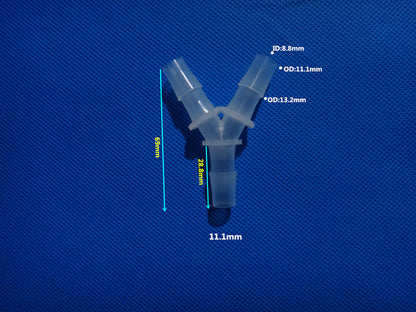 Plastic Y Barbed Fittings Three Way Tube Connectors 1/16 To 1/2 Food Grade