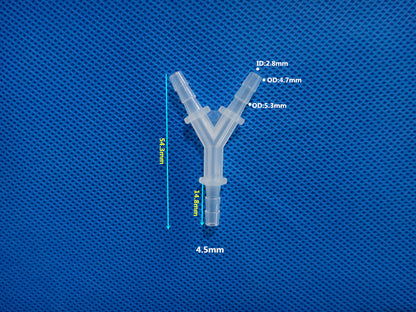 Plastic Y Barbed Fittings Three Way Tube Connectors 1/16 To 1/2 Food Grade