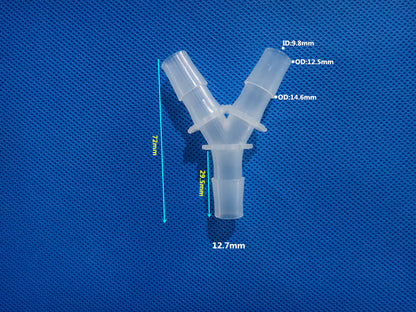 Plastic Y Barbed Fittings Three Way Tube Connectors 1/16 To 1/2 Food Grade