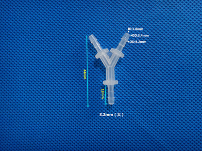 Plastic Y Barbed Fittings Three Way Tube Connectors 1/16 To 1/2 Food Grade