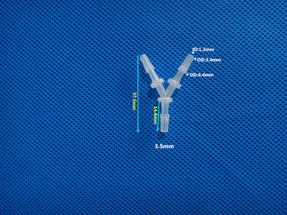 Plastic Y Barbed Fittings Three Way Tube Connectors 1/16 To 1/2 Food Grade