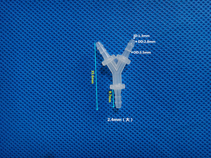 Plastic Y Barbed Fittings Three Way Tube Connectors 1/16 To 1/2 Food Grade