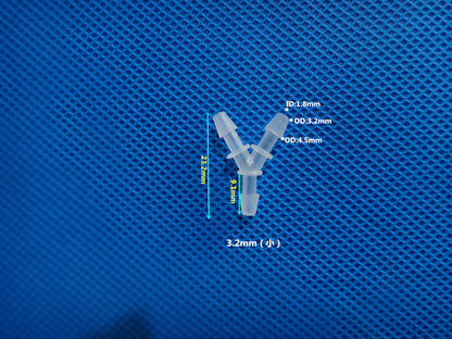 Plastic Y Barbed Fittings Three Way Tube Connectors 1/16 To 1/2 Food Grade