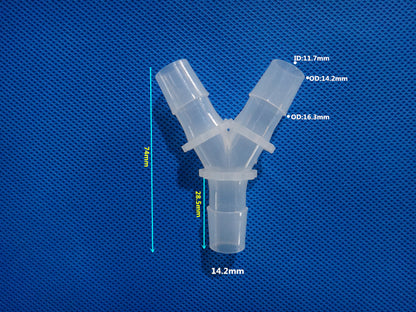 Plastic Y Barbed Fittings Three Way Tube Connectors 1/16 To 1/2 Food Grade