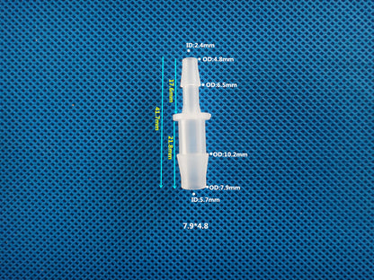 Reducer Tube Connectors Barb Fittings Plastic 1/16 3/32 1/8 1/4 Etc