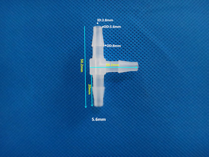 Equal Diameter Tee T-type Three Way Joint Plastic Connectors Barb Tee