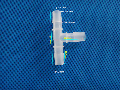 Equal Diameter Tee T-type Three Way Joint Plastic Connectors Barb Tee