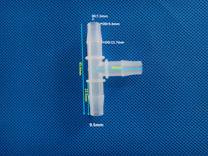 Equal Diameter Tee T-type Three Way Joint Plastic Connectors Barb Tee