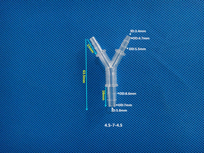 Plastic Y Barbed Fittings Three Way Tube Connectors 1/16 To 1/2 Food Grade