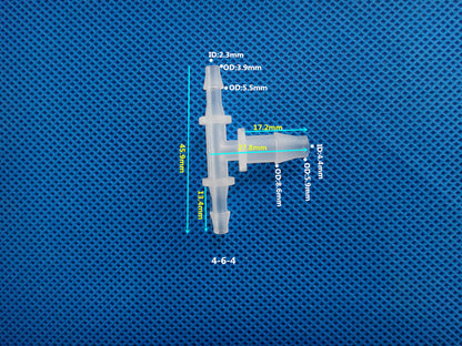 T-type Reducing Tee Joint Barb Connectors Three Way Tee Hose Connection ,Plastic Barb Connectors