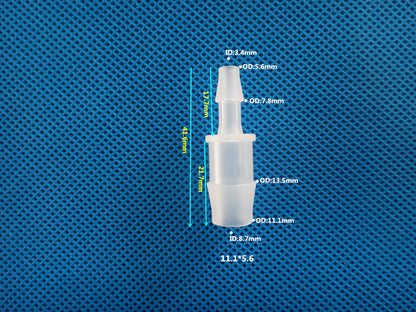 Reducer Tube Connectors Barb Fittings Plastic 1/16 3/32 1/8 1/4 Etc