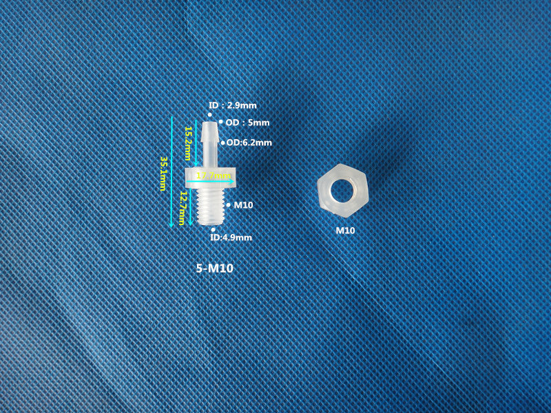 Válvula unidireccional de plástico Válvula de parada de agua Válvula de retención Válvula de parada de agua de gas Válvula de retención líquida 3 mm 4 mm 6 mm 8 mm 10 mm Etc.
