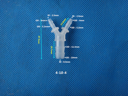 Accesorios dentados de tres vías reductores tipo Y de plástico de 4 mm a 12 mm