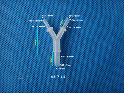 Accesorios dentados de tres vías reductores tipo Y de plástico de 4 mm a 12 mm