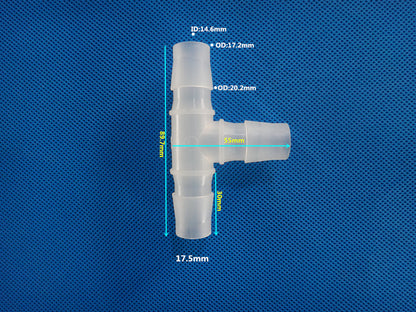 Equal Diameter Tee T-type Three Way Joint Plastic Connectors Barb Tee