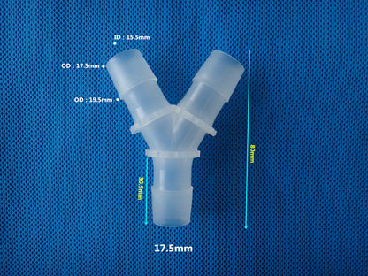 Plastic Y Barbed Fittings Three Way Tube Connectors 1/16 To 1/2 Food Grade