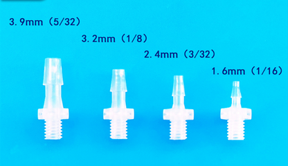 Male Thread M5 M6 M8 M10 M14 1/4NPT... X Barb Size 1/8 1/4 3/8 ...3.2- 9.6mm PP Food Grade Plastic Tube Hose Fittings