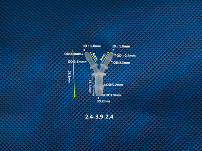 Conector de tubo con accesorios en Y reductores de púas de 3 vías de 2,4 mm a 5,6 mm 3/32 - 1/8