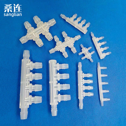 Multi Way F Four, Five,Six,Ten Ports Barb Fittings, Plastic Barbed Connectors 1.6mm 2.4mm 4.mm 4.8mm 5.6mm  6.4mm 8mm