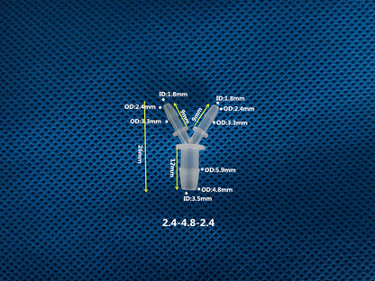 Conector de tubo con accesorios en Y reductores de púas de 3 vías de 2,4 mm a 5,6 mm 3/32 - 1/8