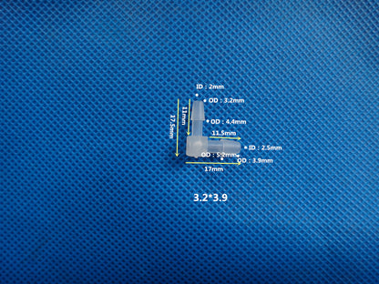 Reducer 90 Degree Elbow Plastic Barb Fitting Tube Connectors 3.2mm to 11.1mm