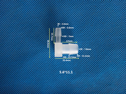 Reducer 90 Degree Elbow Plastic Barb Fitting Tube Connectors 3.2mm to 11.1mm