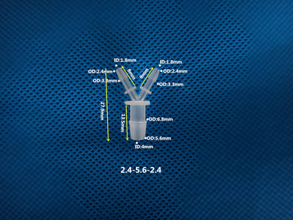 Conector de tubo con accesorios en Y reductores de púas de 3 vías de 2,4 mm a 5,6 mm 3/32 - 1/8